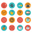 set of business icons flat marketing e-commerce vector image