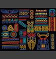 set of colorful hand drawn tribal textures vector image
