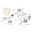 wedding card with map vector image vector image