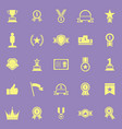winner color icons on violet background vector image vector image