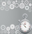 background with gears and stopwatch vector image