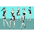 fashion models in sketch style vector image vector image