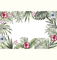jungle frame banner poster flowers leaves vector image