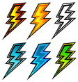 set of colorful lightning bolts vector image