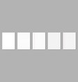 set of realistic lined notepapers vector image