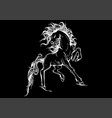 silhouette a running horse vector image vector image