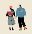usa independence day with a young couple vector image vector image