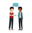 young couple men interracial speaking vector image
