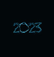 2023 numbers with magic luminous lightning contour vector image vector image