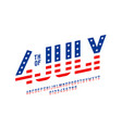 4th july usa independence day font vector image
