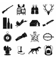 hunting black simple icons vector image