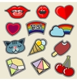colorful embroidery patches set vector image vector image