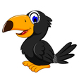 cute black bird cartoon posing vector image