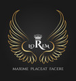 gold bird wings logo golden angel winged business vector image