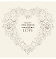 heart of red rose isolated on beige vector image
