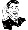 retro guy listening vector image
