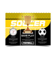 soccer poster design football ball flyer concept vector image