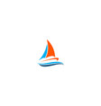 sailing boat colored logo vector image