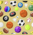 sport balls seamless pattern background vector image