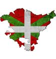 Basque map with flag inside Royalty Free Vector Image