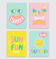 beautiful set of bright summer cards vector image vector image
