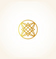 isolated abstract round shape golden color logo vector image