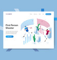 landing page template first person shooter vector image