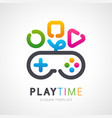 colorful playtime logo template vector image