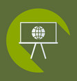 icons in a flat style globe on board vector image vector image