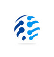 sphere blue technology data logo vector image