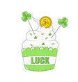 st patricks day holiday treat lucky cupcake vector image vector image
