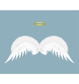 angel wings and halo isolated on background vector image