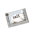 hand drawn salt sachet vector image