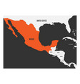 mexico orange marked in political map of central vector image