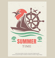 summer time retro poster design template vector image