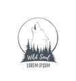 wolf howling on the moon in forest vector image