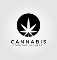 cannabis leaf logo design vintage logo concept vector image vector image