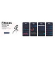 different ui ux gui screens fitnes app vector image vector image