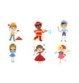 kids different professions set builder vector image