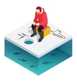 ice fishing a man on the solitude vector image vector image