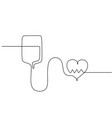 one continuous single line of infuse and heart vector image