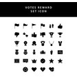 reward and votes glyph style icon set vector image