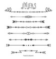 set tribal dividersdividers line in doodle vector image