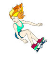 skater girl vector image