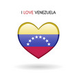 love venezuela symbol flag heart glossy icon vector image
