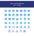 web programing filled outline icon set vector image vector image