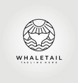 whale tail logo design graphic on sunrise vector image vector image