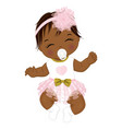 cute little african american baby girl vector image vector image