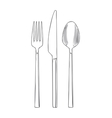 cutlery set of fork knife and spoon vector image