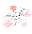flying elephant with balloon vector image